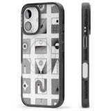 iPhone 16 Pro Max Abstract Lines: Mixed Pattern #2 Black Impact Phone Case