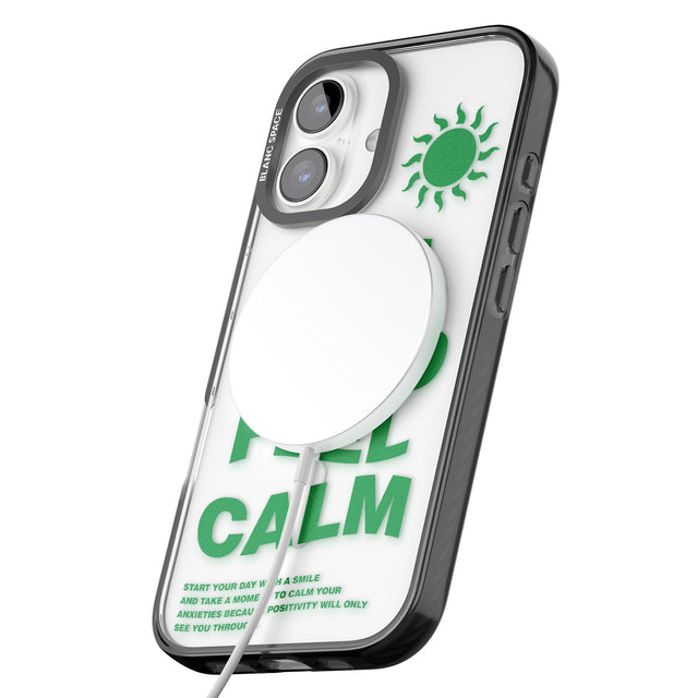 iPhone 16 Pro Max Feel Good Feel Calm (Green) Black Impact Phone Case