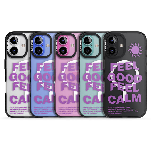 iPhone 16 Pro Max Feel Good Feel Calm (Purple) Black Impact Phone Case