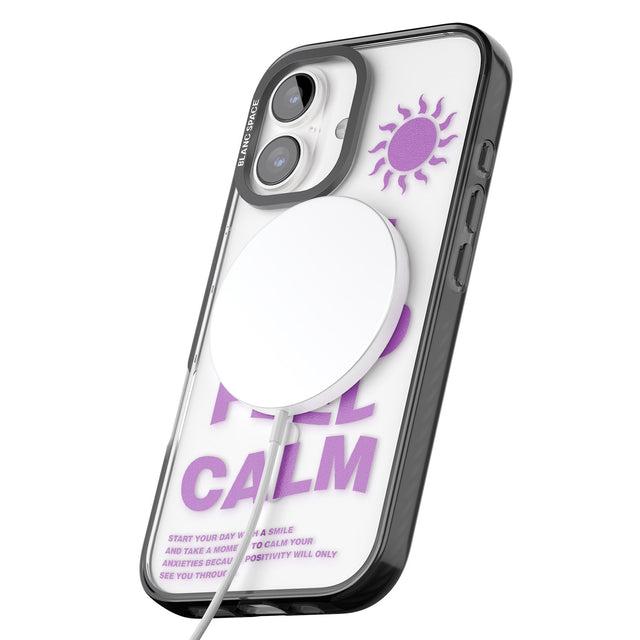 iPhone 16 Pro Max Feel Good Feel Calm (Purple) Black Impact Phone Case