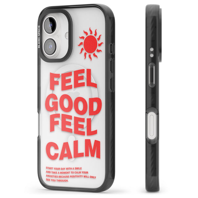 iPhone 16 Pro Max Feel Good Feel Calm (Red) Black Impact Phone Case