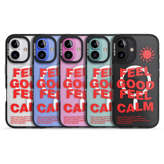 iPhone 16 Pro Max Feel Good Feel Calm (Red) Black Impact Phone Case