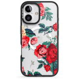 iPhone 16 Pro Max Rose Pattern Black Impact Phone Case