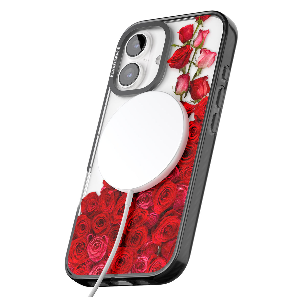 iPhone 16 Pro Max Floral Roses Black Impact Phone Case