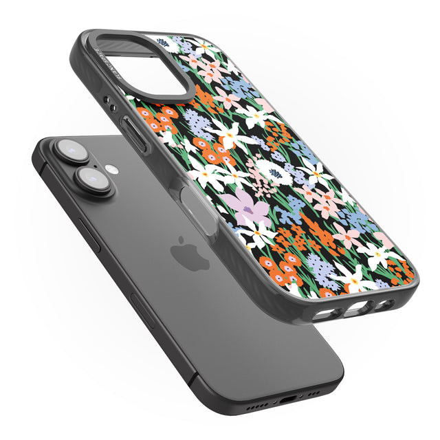 iPhone 16 Pro Max Springtime Meadow: Solid Black Impact Phone Case