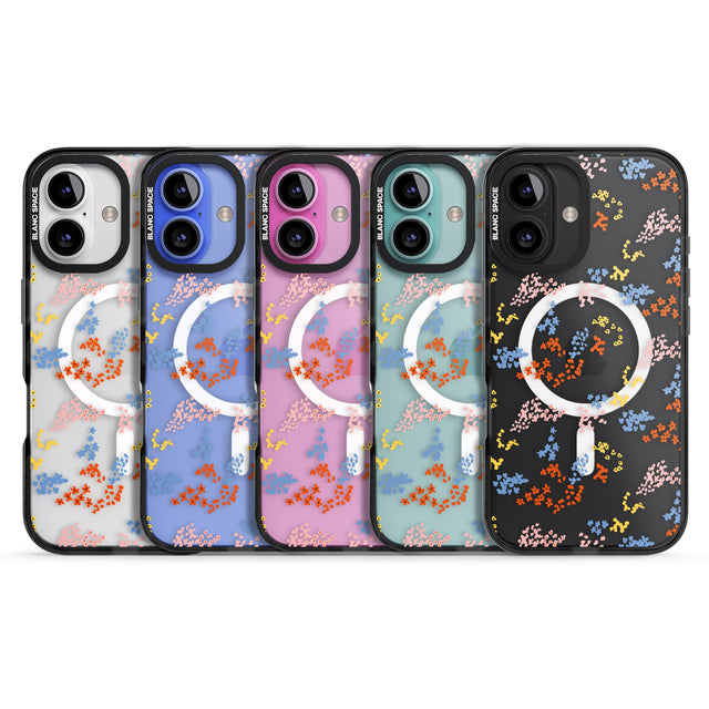 iPhone 16 Pro Max Small Flower Mix: Transparent Black Impact Phone Case