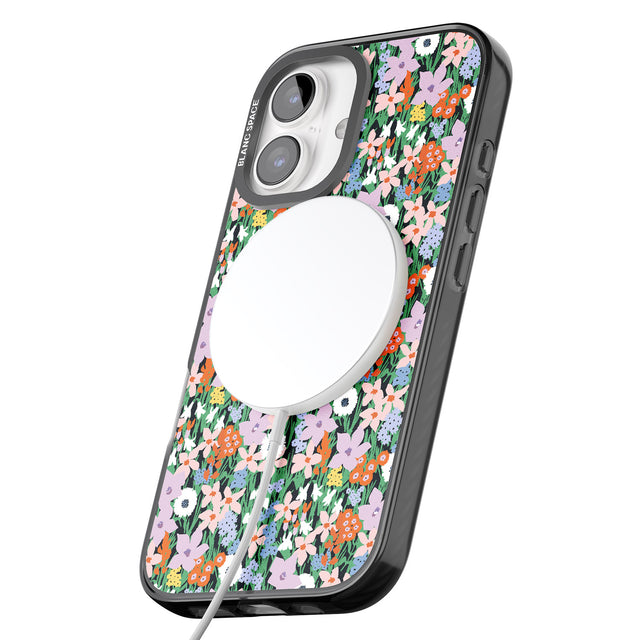 iPhone 16 Pro Max Jazzy Floral Mix: Solid Black Impact Phone Case