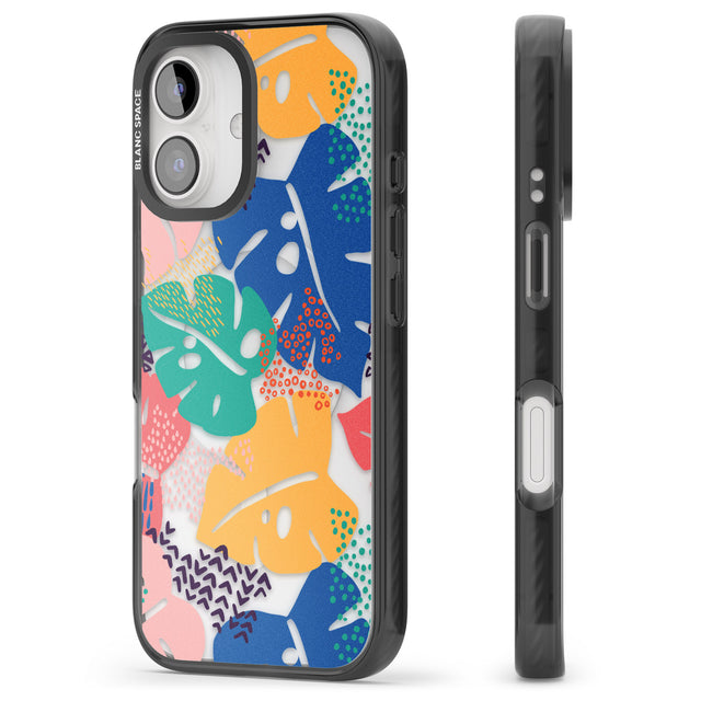 iPhone 16 Pro Max VIbrant Leaves Black Impact Phone Case