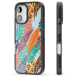 iPhone 16 Pro Max Colourful Leaves Mixture Black Impact Phone Case