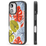 iPhone 16 Pro Max Retro Leaves Black Impact Phone Case