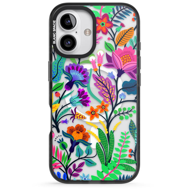 iPhone 16 Pro Max Floral Vibe Black Impact Phone Case