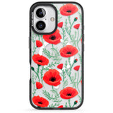 iPhone 16 Pro Max Poppy Garden Black Impact Phone Case