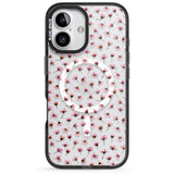 iPhone 16 Pro Max Small Pink Blossoms Transparent Design Black Impact Phone Case