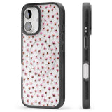 iPhone 16 Pro Max Small Pink Blossoms Transparent Design Black Impact Phone Case