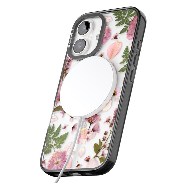 iPhone 16 Pro Max Natural Arrangement of Flowers & Leaves Design Black Impact Phone Case