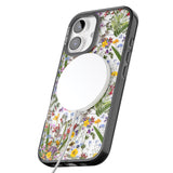 iPhone 16 Pro Max Wildflower & Leaves Black Impact Phone Case