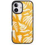 iPhone 16 Pro Max Fern Pattern on Yellow Black Impact Phone Case