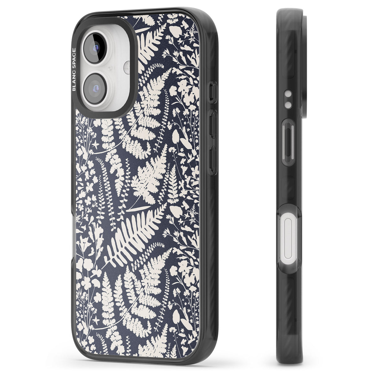 iPhone 16 Pro Max Wildflowers and Ferns on Navy Black Impact Phone Case