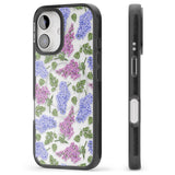 iPhone 16 Pro Max Purple Blossoms Transparent Floral Black Impact Phone Case