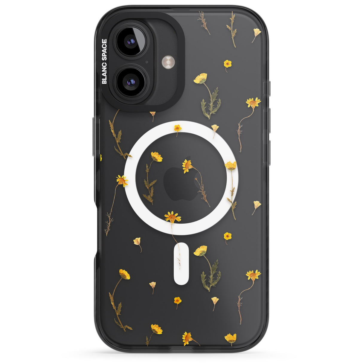 iPhone 16 Pro Max Mixed Yellow Flowers - Dried Flower-Inspired Black Impact Phone Case