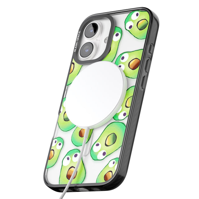 iPhone 16 Pro Max Shocked Avocados Black Impact Phone Case