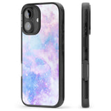 iPhone 16 Pro Max Light Blue Galaxy Pattern Design Black Impact Phone Case