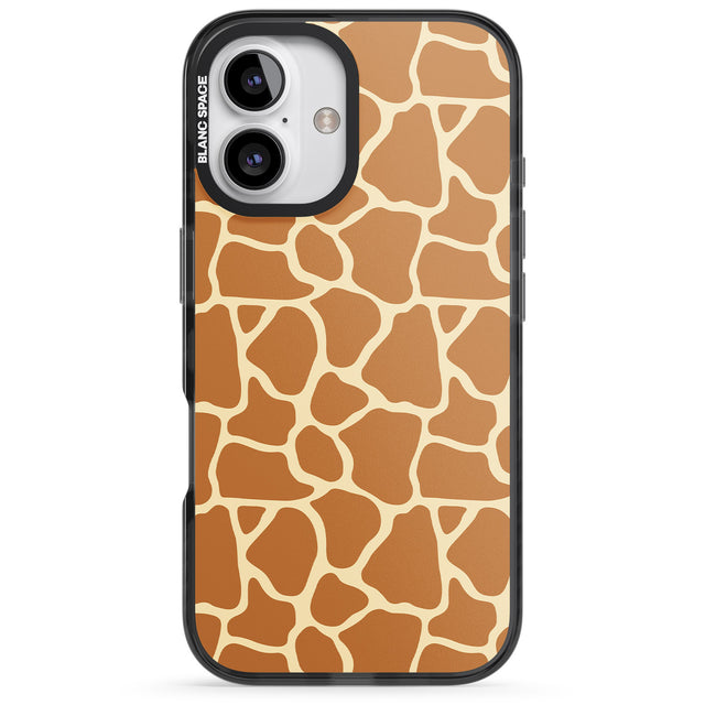 iPhone 16 Pro Max Giraffe Pattern Black Impact Phone Case