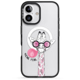 iPhone 16 Pro Max Think Pink Giraffe Black Impact Phone Case