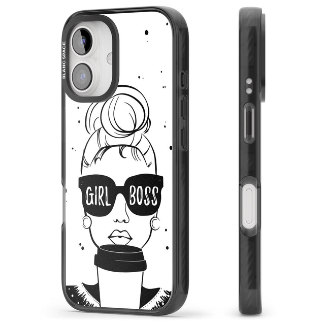 iPhone 16 Pro Max Girl Boss Black Impact Phone Case