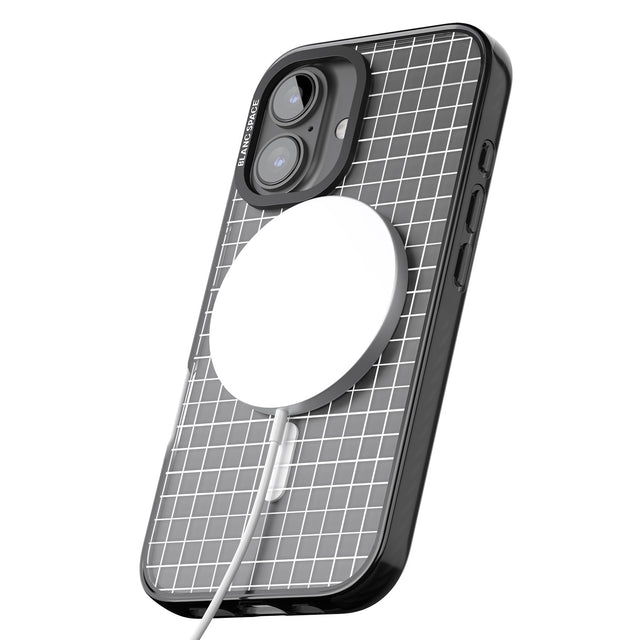 iPhone 16 Pro Max Simplistic Small Grid Designs White (Transparent) Black Impact Phone Case