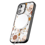 iPhone 16 Pro Max Halloween Skulls and Flowers Black Impact Phone Case