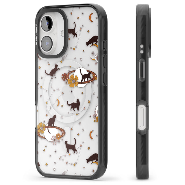 iPhone 16 Pro Max Halloween Cats and Astrology Black Impact Phone Case