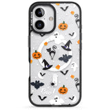 iPhone 16 Pro Max Halloween Mix Pattern Black Impact Phone Case