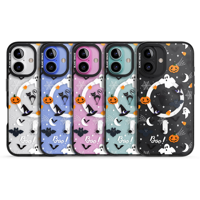 iPhone 16 Pro Max Halloween Mix Pattern Black Impact Phone Case