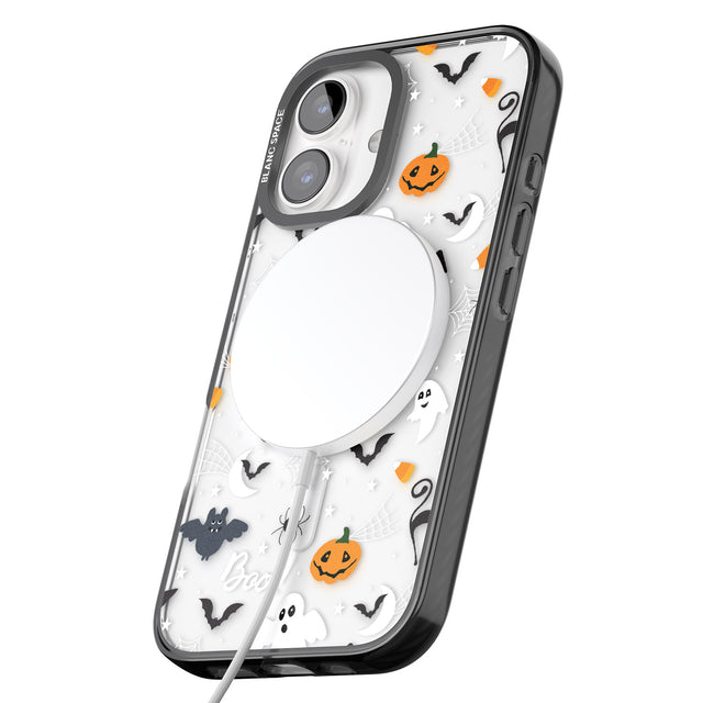 iPhone 16 Pro Max Halloween Mix Pattern Black Impact Phone Case