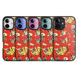 iPhone 16 Pro Max Red Retro Halloween Pattern Black Impact Phone Case