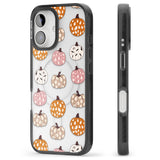 Floral Pumpkins Black Impact Magsafe Phone Case for iPhone 16, iPhone 16 Plus