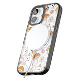 Cute Ghost and Skulls Pattern Black Impact Magsafe Phone Case for iPhone 16, iPhone 16 Plus