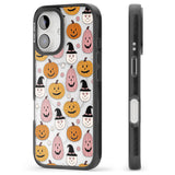 Witches and Pumpkins Pattern Black Impact Magsafe Phone Case for iPhone 16, iPhone 16 Plus