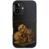 Still Life of Three Skulls Black Impact Magsafe Phone Case for iPhone 16, iPhone 16 Plus