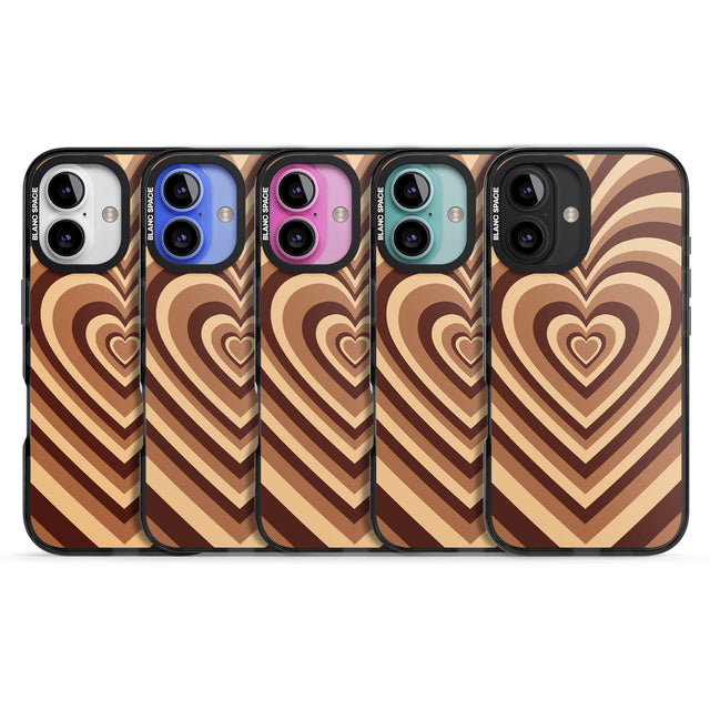 iPhone 16 Pro Max Latte Heart Illusion Black Impact Phone Case