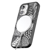 iPhone 16 Pro Max Black Henna Heart Black Impact Phone Case