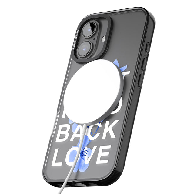 iPhone 16 Pro Max Don't Hold Back Love - Blue & White Black Impact Phone Case