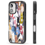 iPhone 16 Pro Max Colourful Horse Pattern Black Impact Phone Case