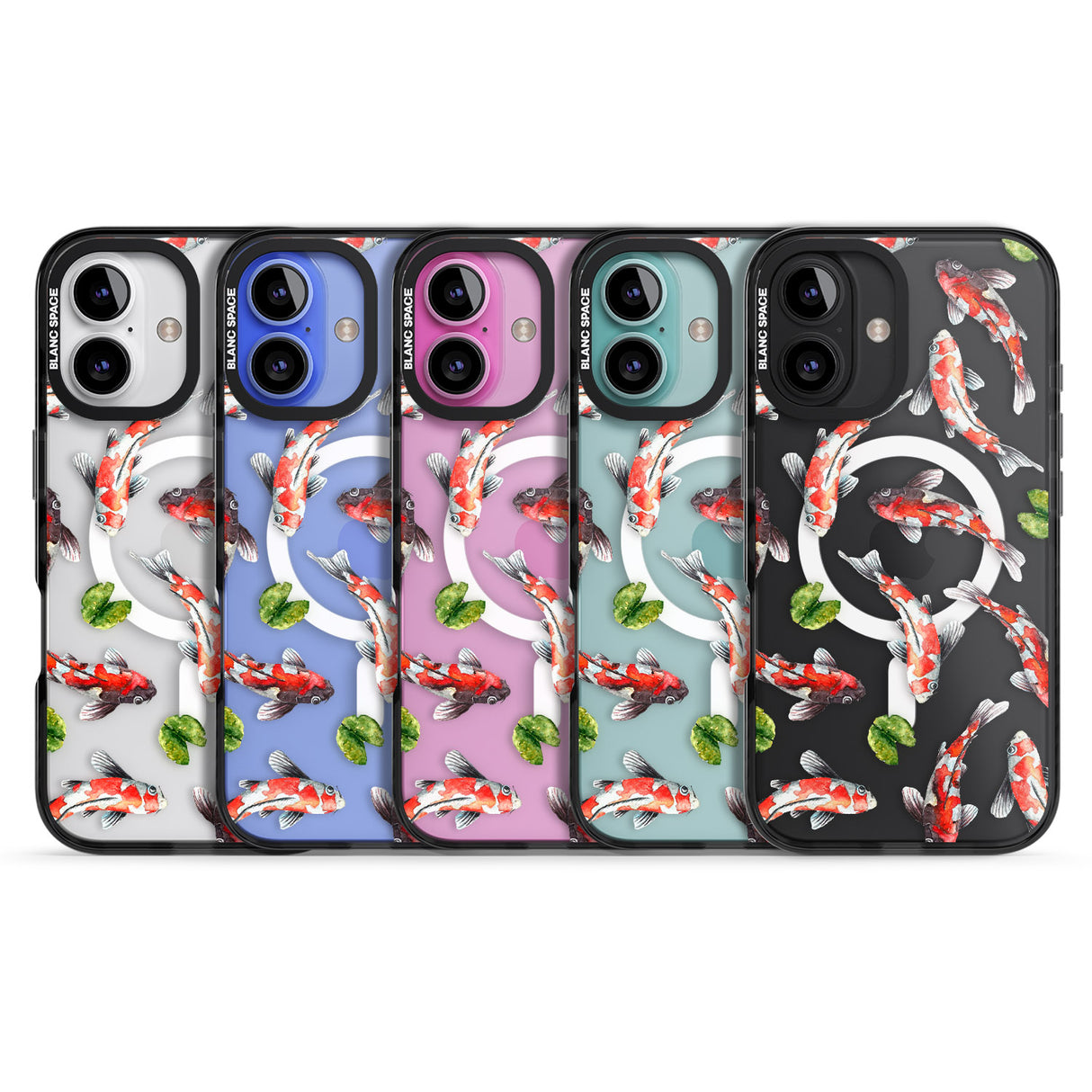 iPhone 16 Pro Max Koi Fish Japanese Watercolour Black Impact Phone Case