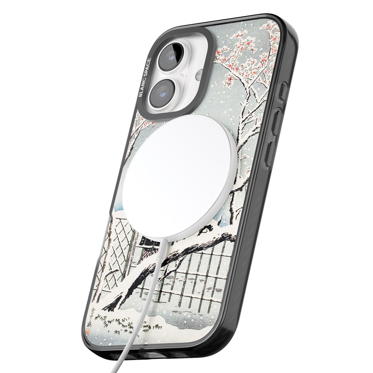 iPhone 16 Pro Max Plum Tree in Snow by Hiroaki Takahashi Black Impact Phone Case + Magsafe