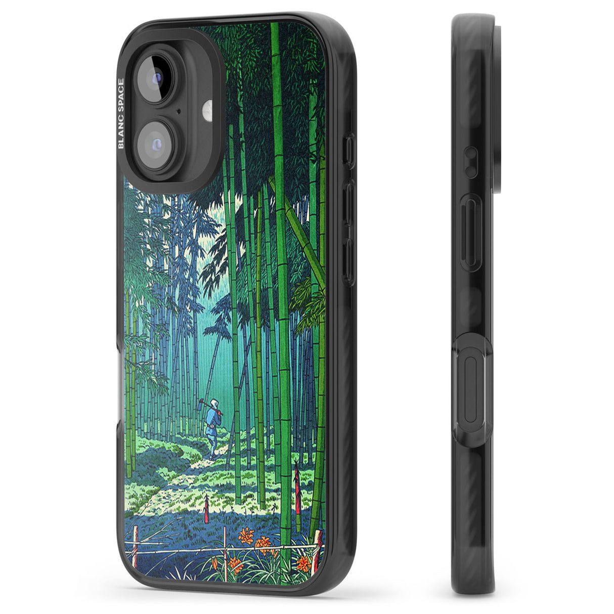 Bamboo Grove of Saga Black Impact Magsafe Phone Case for iPhone 16, iPhone 16 Plus