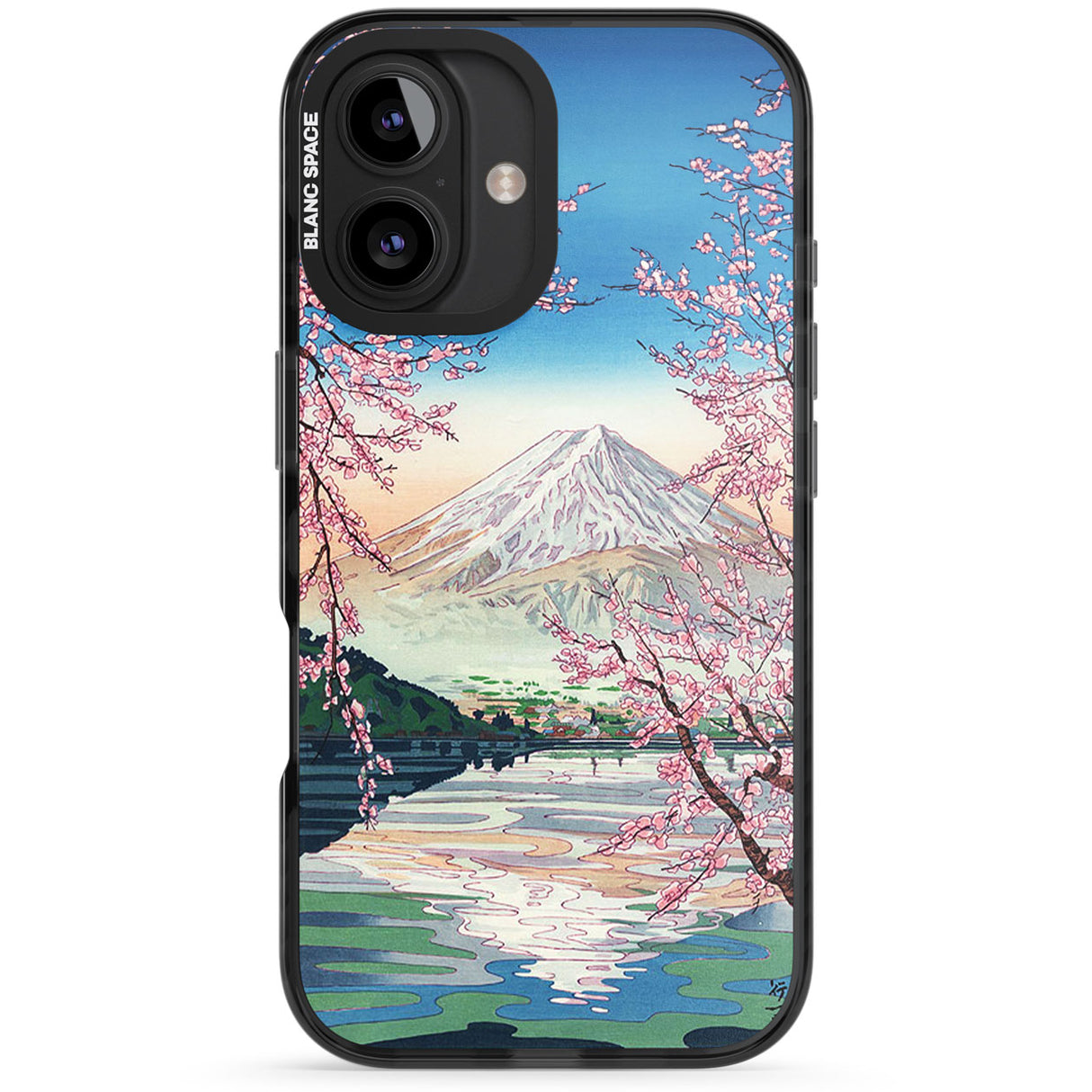 Mt. Fuji from Lake Kawaguchi Black Impact Magsafe Phone Case for iPhone 16, iPhone 16 Plus