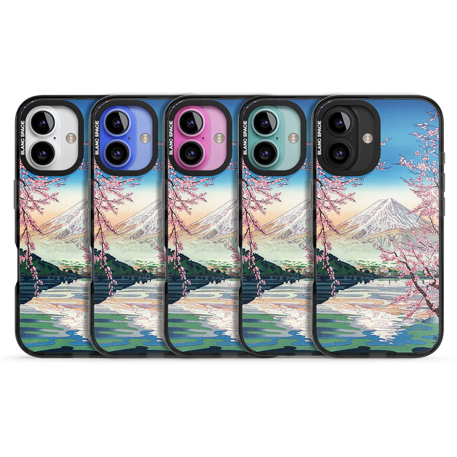 Mt. Fuji from Lake Kawaguchi Black Impact Magsafe Phone Case for iPhone 16, iPhone 16 Plus