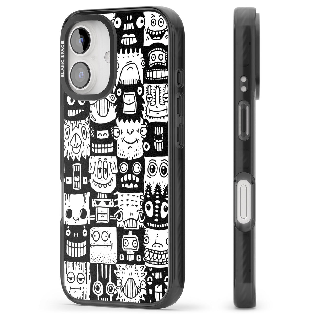 iPhone 16 Pro Max Checkerboard Heads Black Impact Phone Case